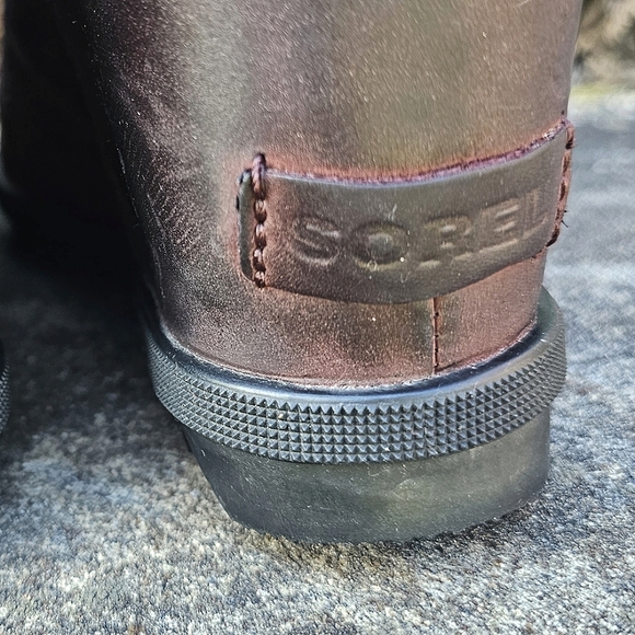 SOREL Women's Waterproof Leather/Canvas Wedge Burgundy Brown Lace-Up Boots 10.5 - Picture 8 of 12